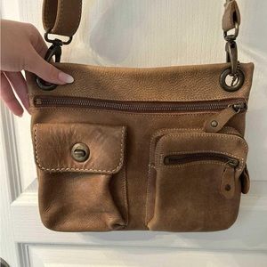 Roots leather purse